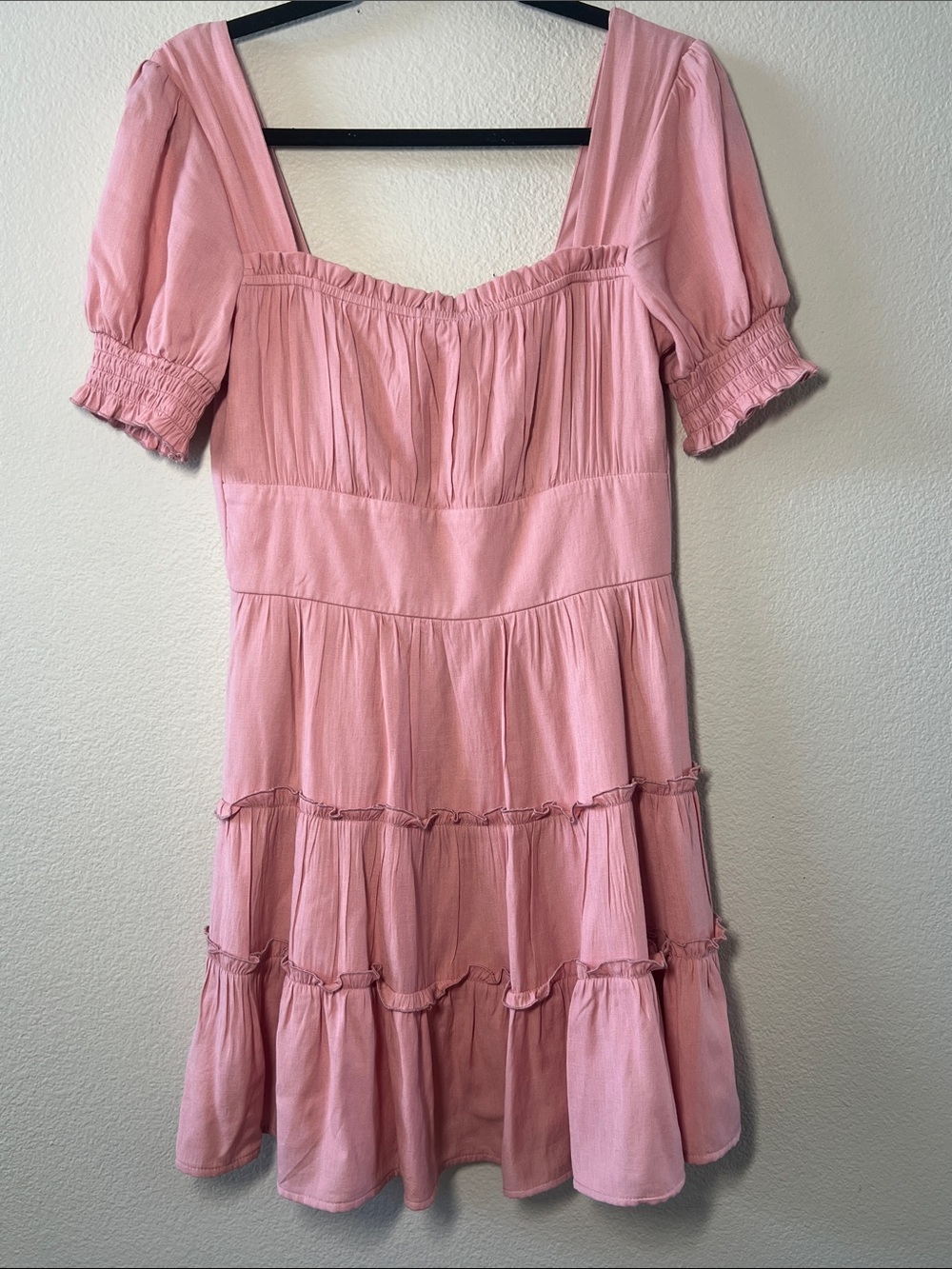 Trixxi Pink Tiered Mini Dress